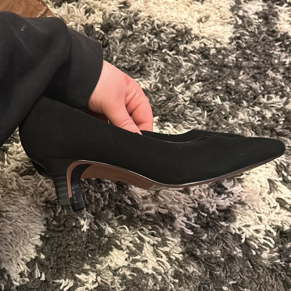 Black Clarks Suede Pumps - Picture 4 of 5
